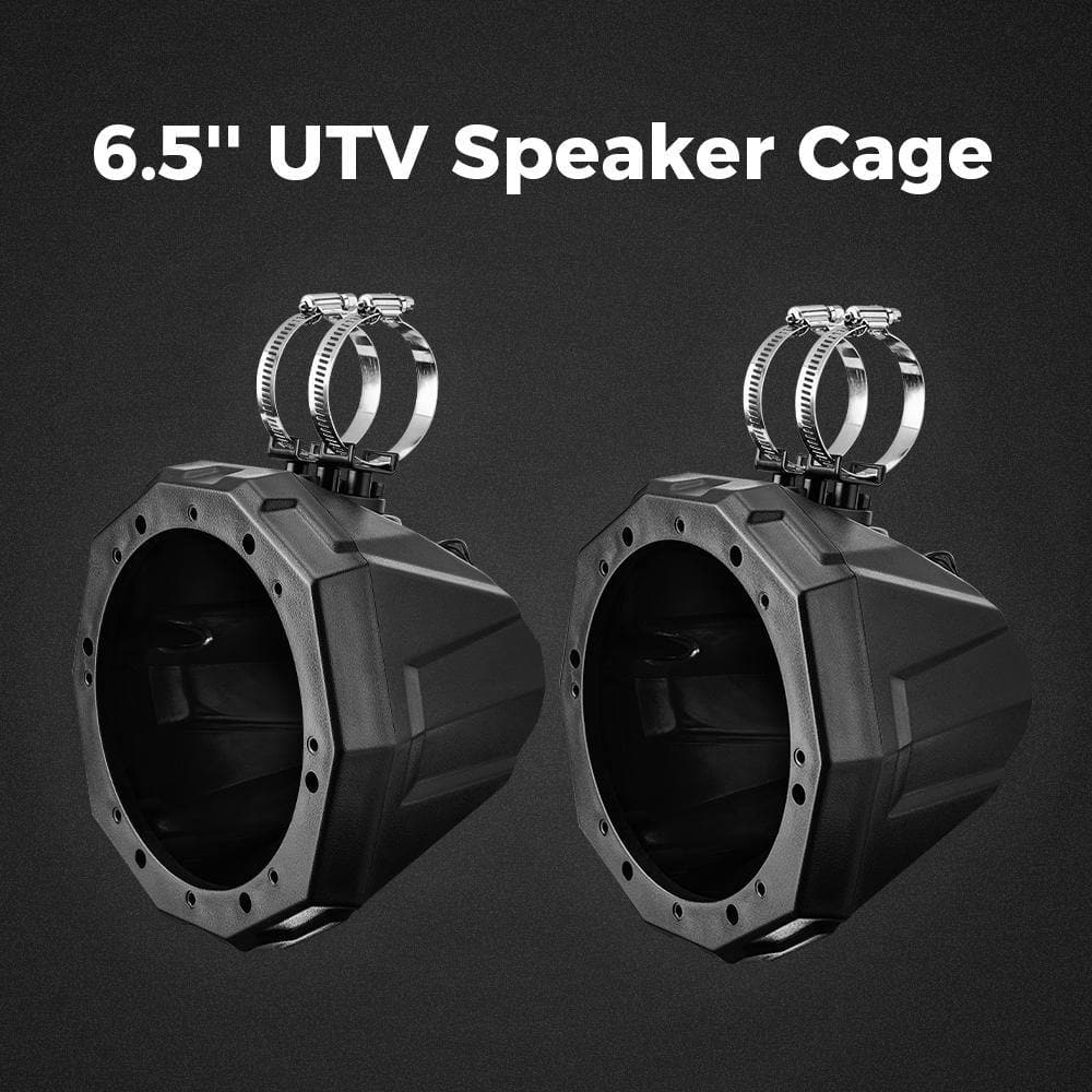 Universal 6.5" Speaker Cage Swivel Pods with 1.75 to 2" Mounting Clamps