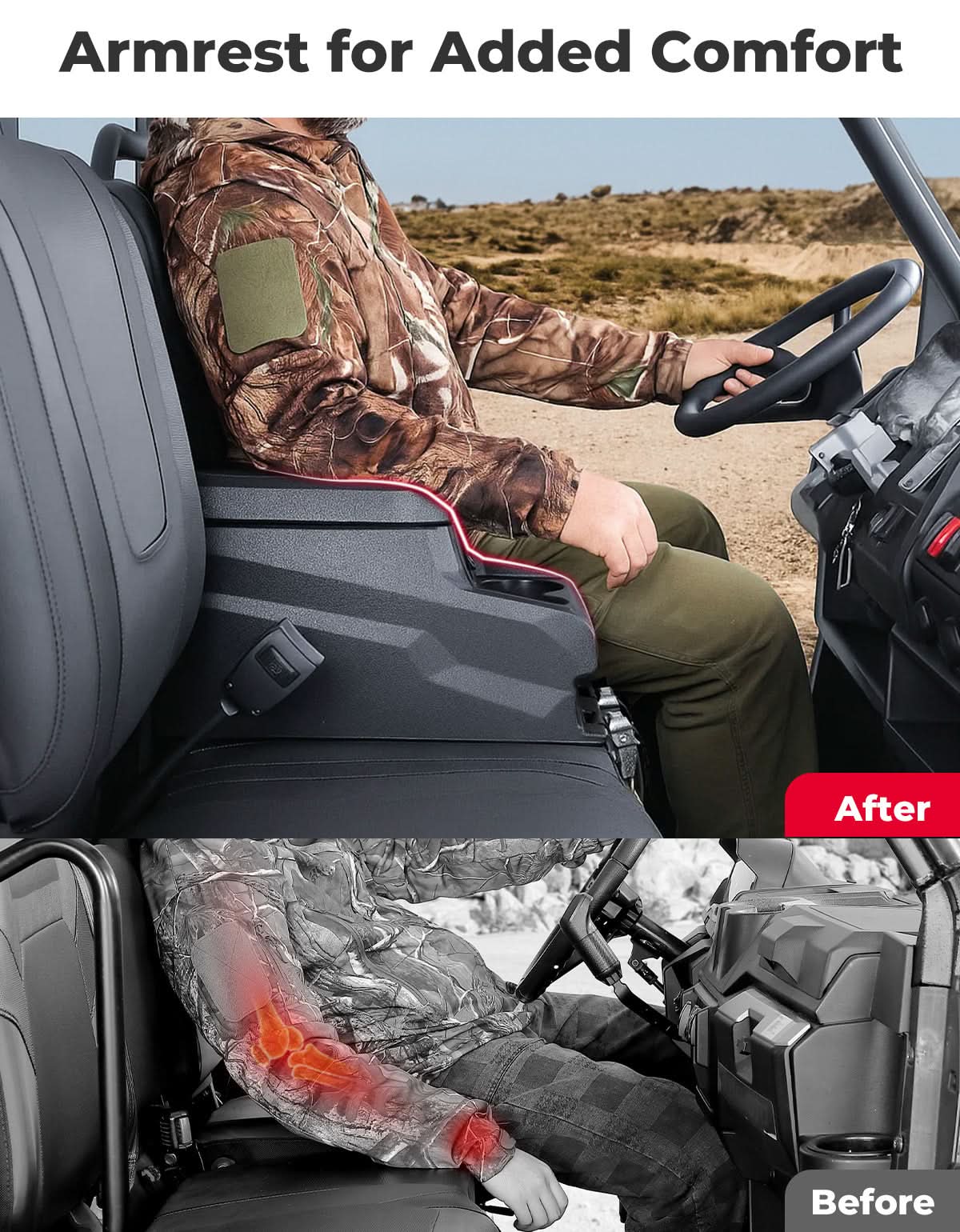 UTV Bench Seat Center Console Box for Polaris Ranger XP 1000/Crew 2017-2026/Uforce/Pionner