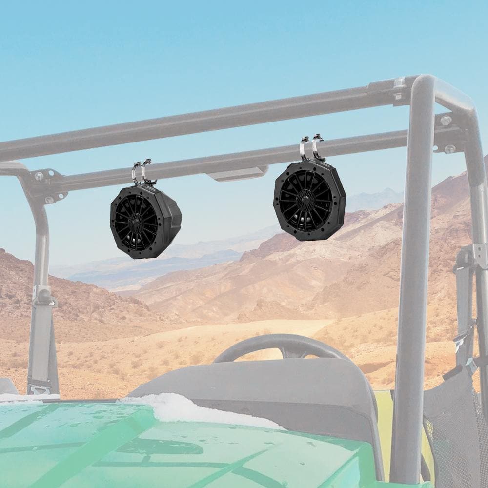 Universal 6.5" Speaker Cage Swivel Pods with 1.75 to 2" Mounting Clamps