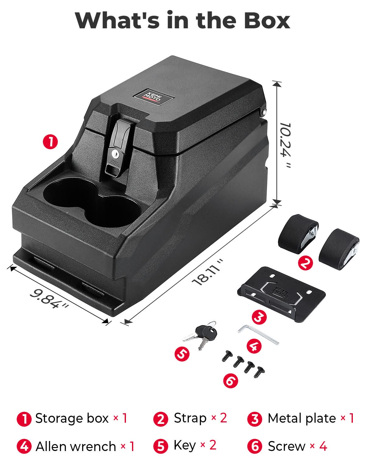 UTV Bench Seat Center Console Box for Polaris Ranger XP 1000/Crew 2017-2026/Uforce/Pionner