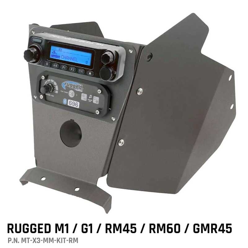Rugged Radios Can-Am X3 Mounting Kit with Multi Mount and Side Panels Rugged M1/G1/RM45/RM60/GMR45