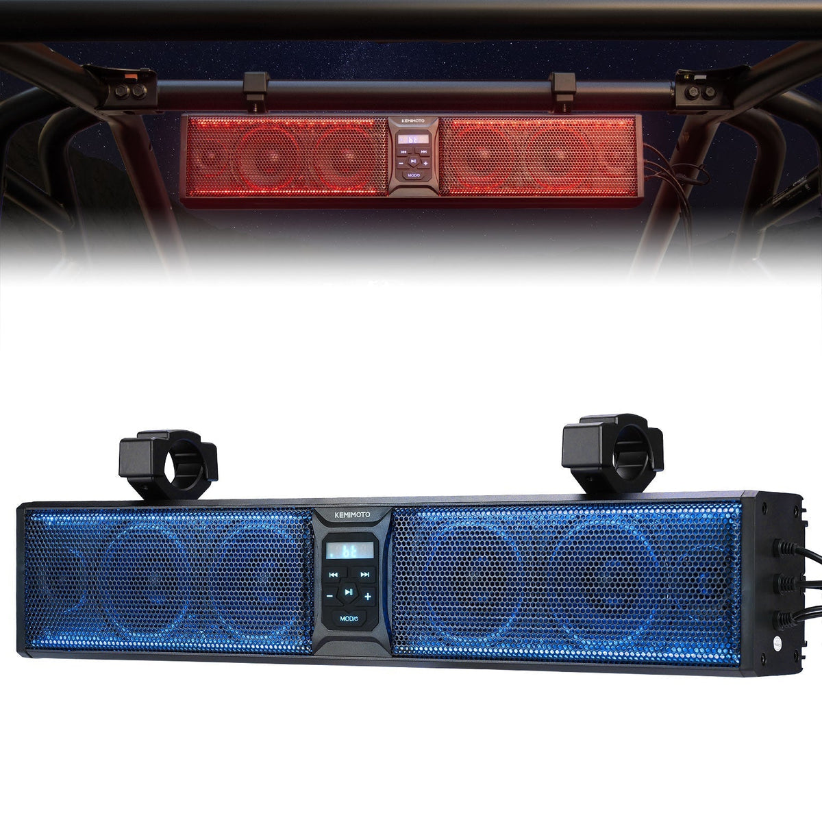 6 Speaker 26 Inch RGB Bluetooth Sound Bar for Polaris RZR/ 570/ 800/ 900/XP/1000/ Pro – fits Polaris RZR