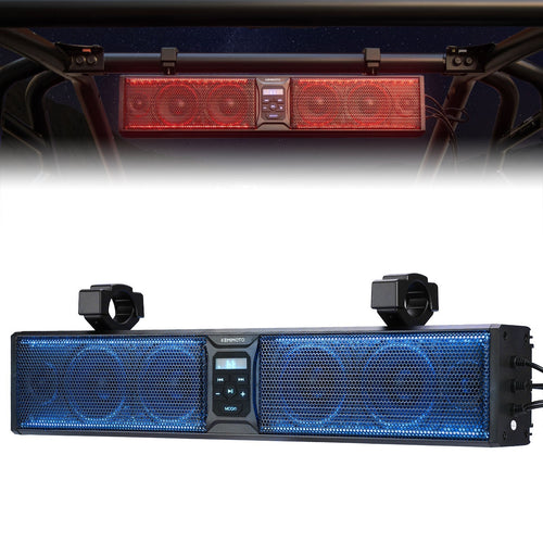 6 Speaker 26 Inch RGB Bluetooth Sound Bar for Polaris RZR/ 570/ 800/ 900/XP/1000/ Pro – fits Polaris RZR