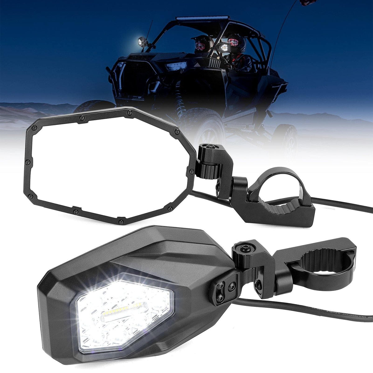 Mirrors with LED Turn Signal Lights(New Design) Compatible With Polaris Ranger – fits Polaris Ranger