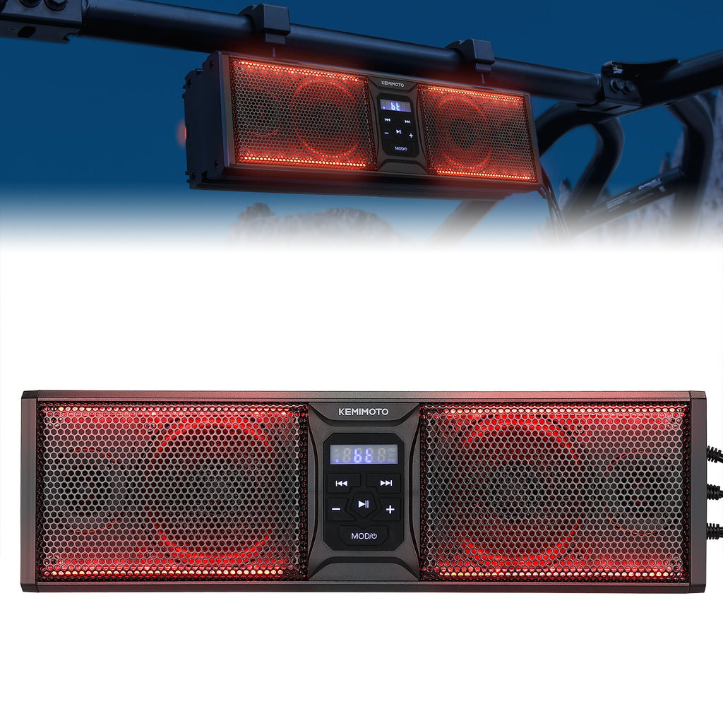 16” RGB Universal Sound Bar for Can Am Maverick X3/ RZR w/ 1.75''-2.25'' Roll Bar