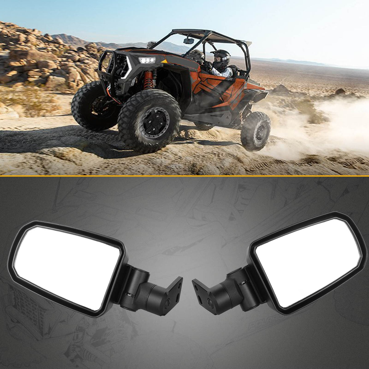 Folding Side Mirrors for Polaris RZR XP 900 1000 Turbo 2014-2023 – fits Polaris RZR Trail S 1000