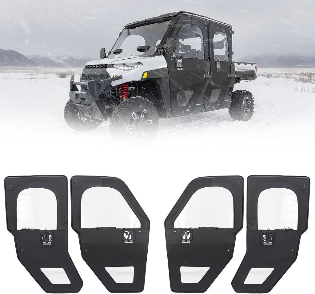 UTV Doors With Steel Frame for Polaris Ranger CREW XP 1000 2019-2026, Complete 4-Door Set – fits Polaris Ranger Crew XP 1000