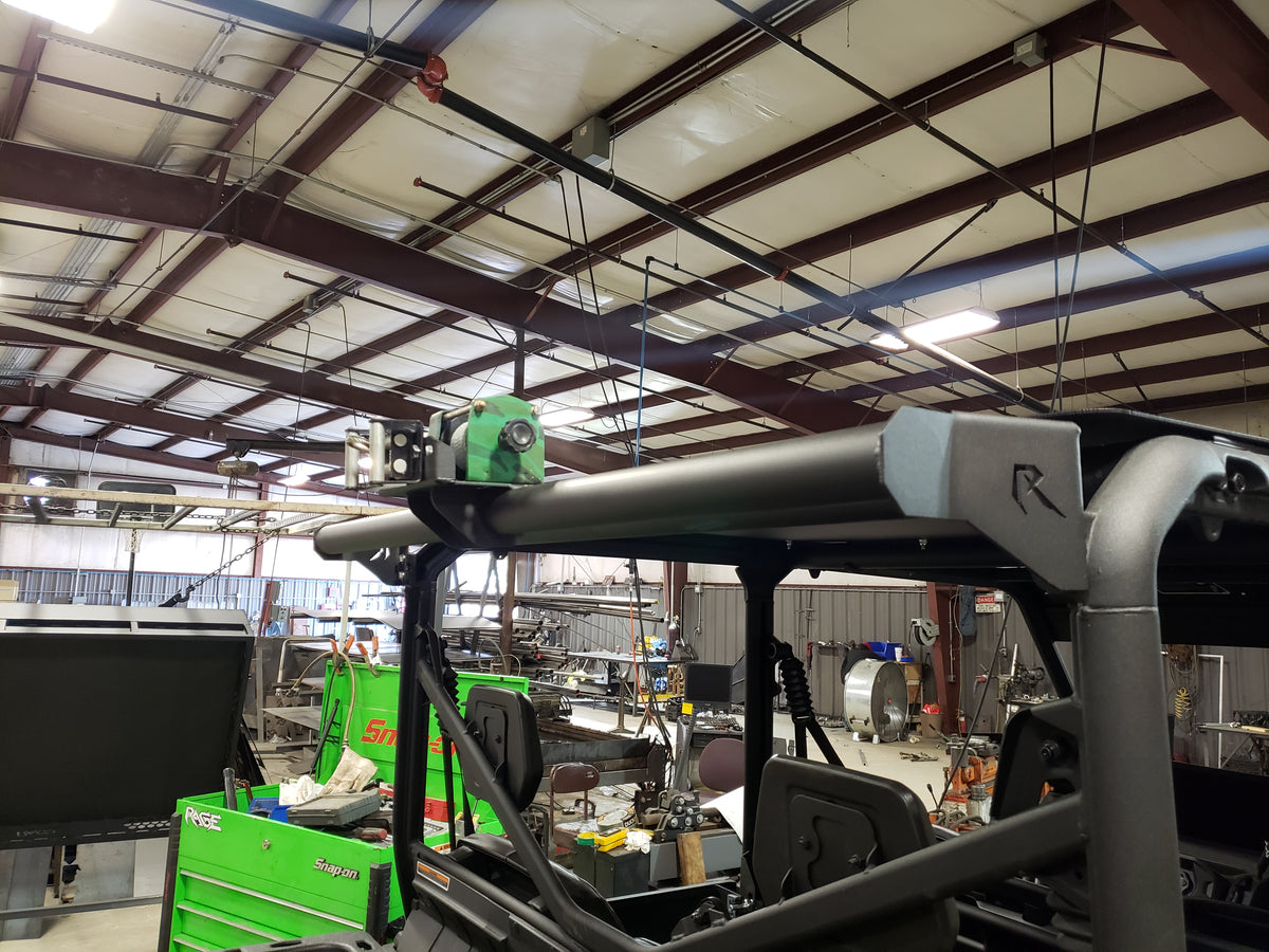Rage Fab game loader winch bar roof line mount detail