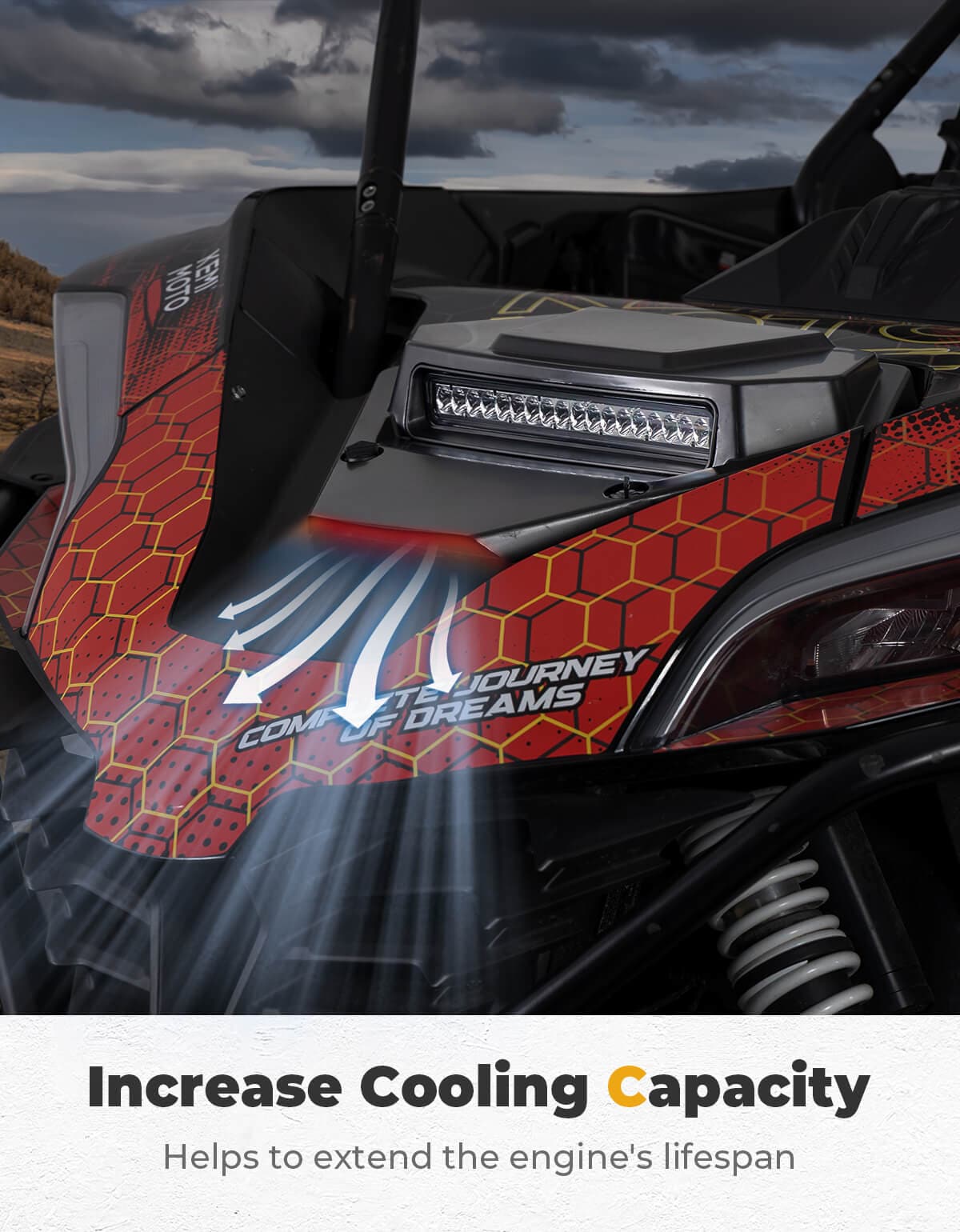 UTV Hood Scoop with Light for CFMOTO ZForce 950 2020-2024