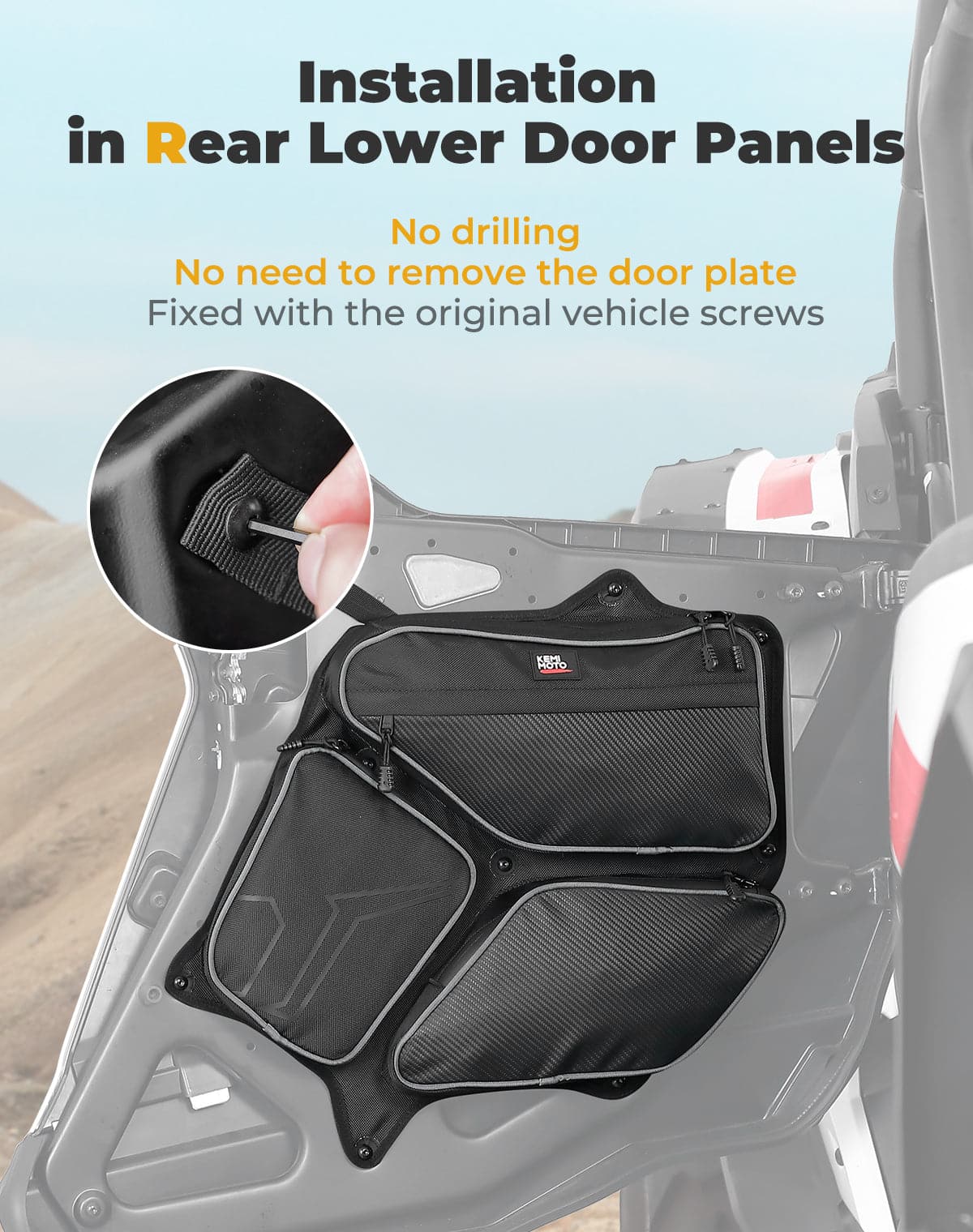 Rear Door Storage Bag PVC Tool Bags for 2024-2025 Polaris RZR XP 4 1000 – fits Polaris RZR XP 4 1000 (2024+) (view 6)