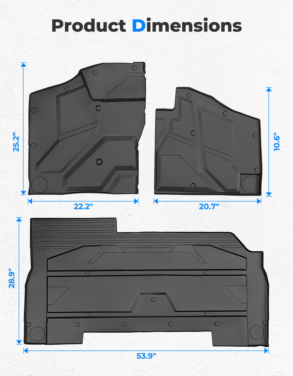 Front and Rear TPE Floor Mat for Polaris Xpedition XP 5/ADV 5 2024+ – fits Polaris Xpedition XP 5 (view 7)