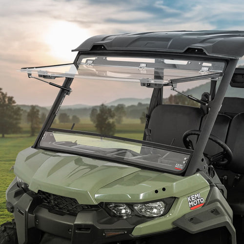 3-in-1 Flip Scratch-Resistant Windshield for Can-Am Defender & Defender Max HD5/HD8/HD10 – fits Can-Am Defender MAX HD10...