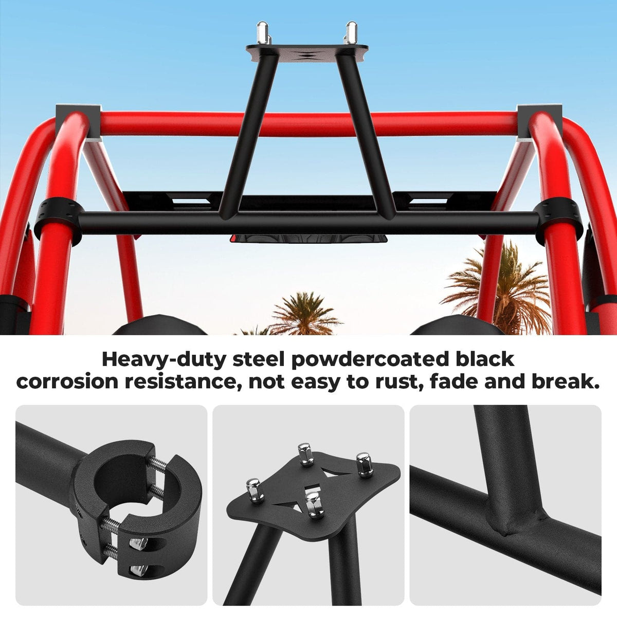 Spare Tire Carrier Mount & Side Nerf Bars Rock Sliders for Polaris RZR XP 1000