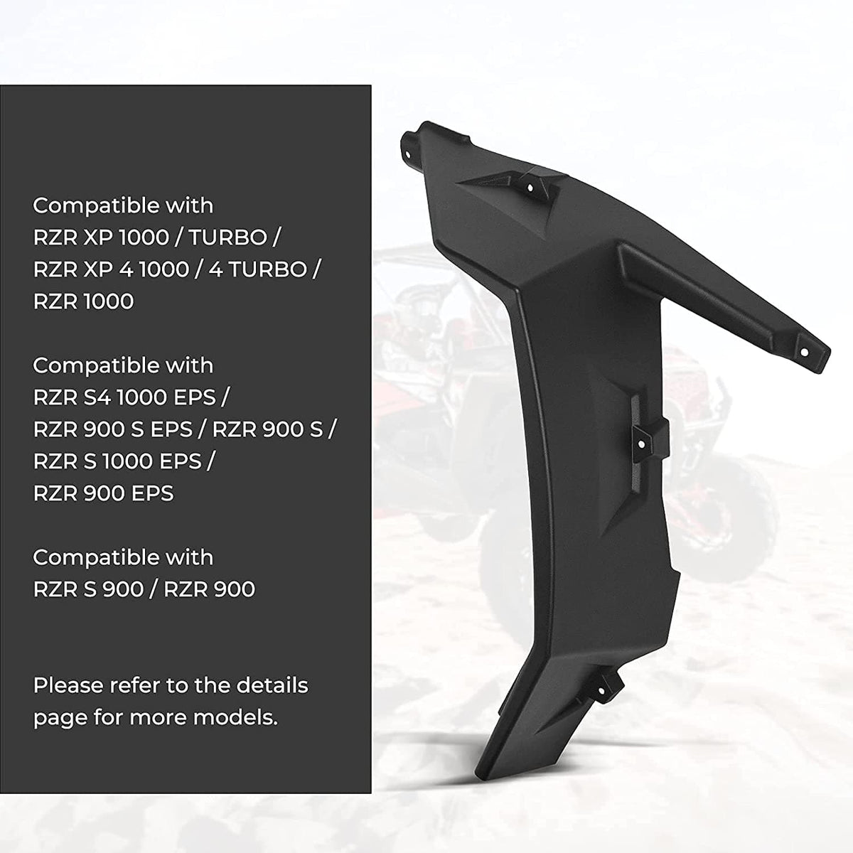 Extended Front Full Mud Flaps 2PCS for Polaris RZR XP 1000 / TURBO