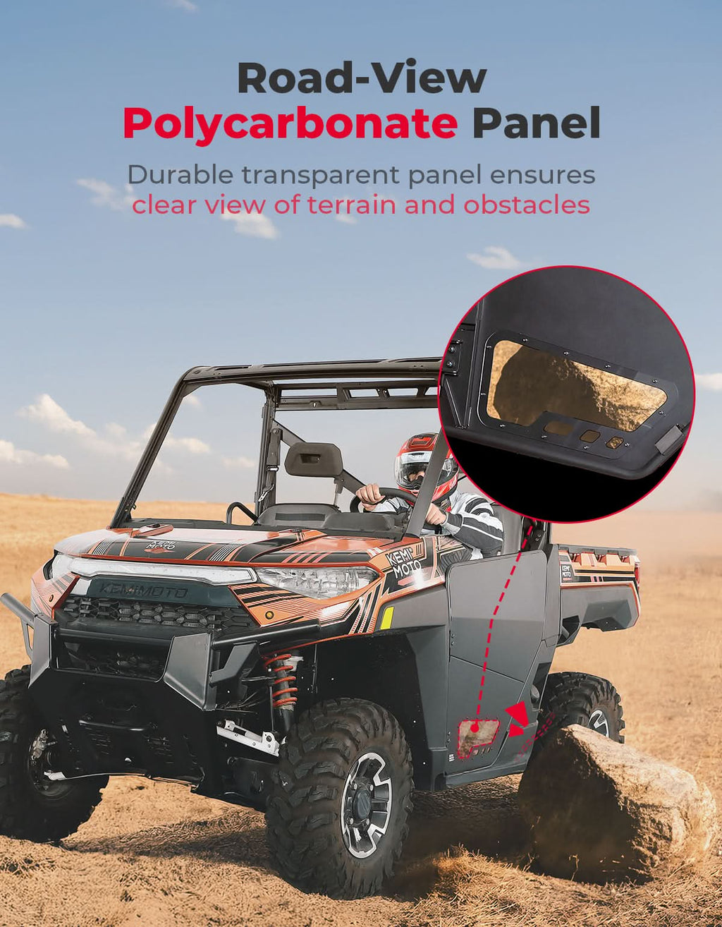 UTV Aluminum Half Doors for Ranger XP 1000 2018-2026 – fits Polaris Ranger XP 1000 (view 3)