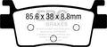 EBC 20-24 Kawasaki KRX 1000 Teryx Rear Left/Right SXR Race Brake Pads