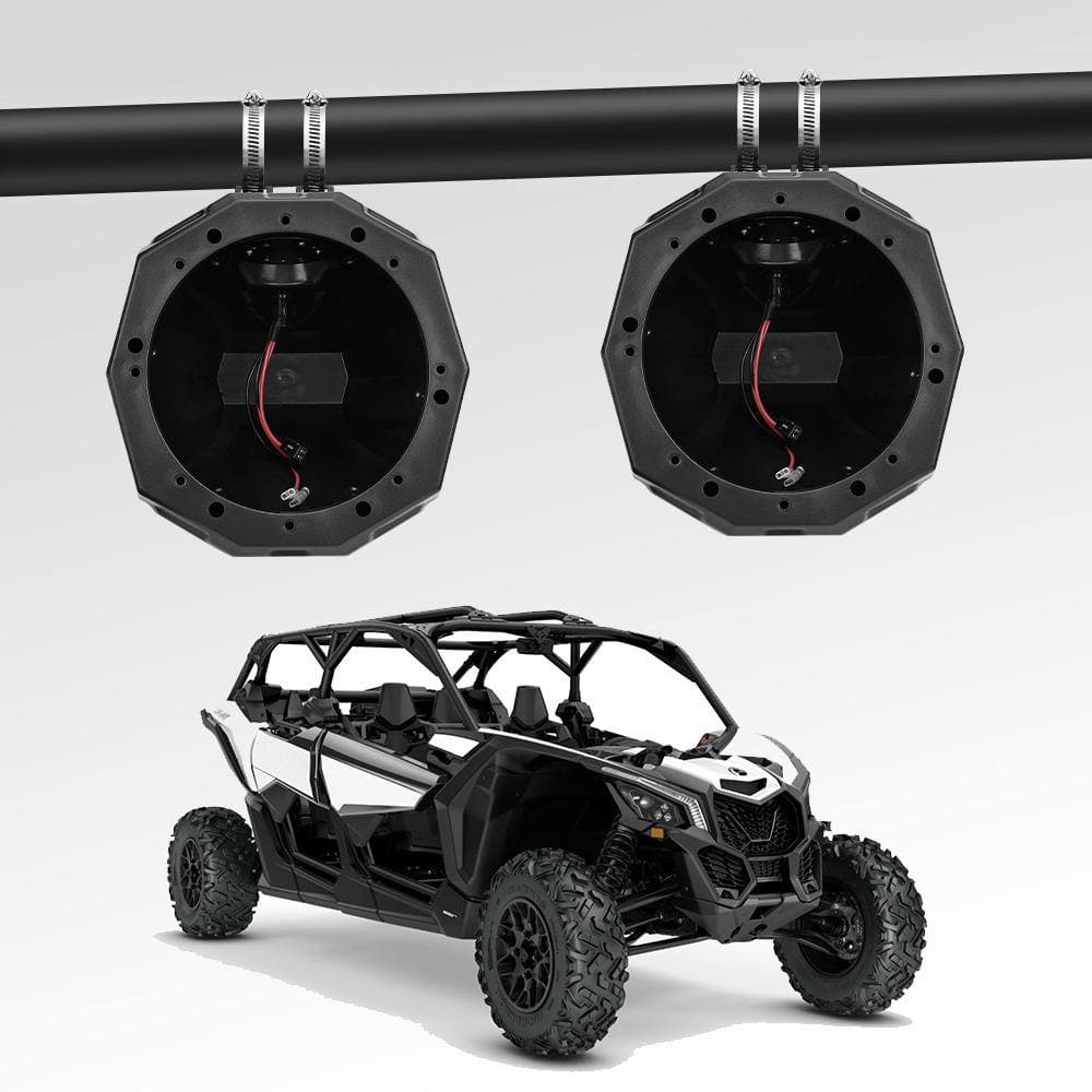 Universal 6.5" Speaker Cage Swivel Pods with 1.75 to 2" Mounting Clamps