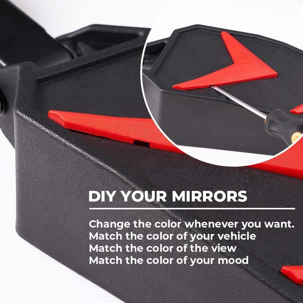 Color Side Rear View Mirror For 1.75" Roll Bar For Polaris RZR – fits Polaris RZR (view 8)