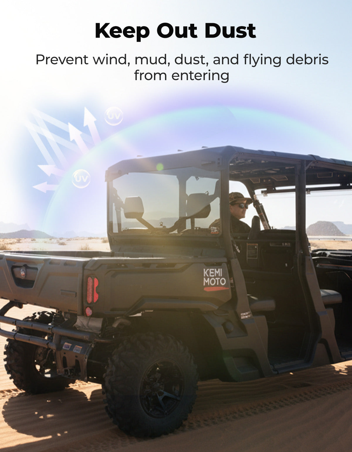 Rear Tinted Windshield for Can-Am Defender HD5/8 /10/MAX – fits Can-Am Defender HD8