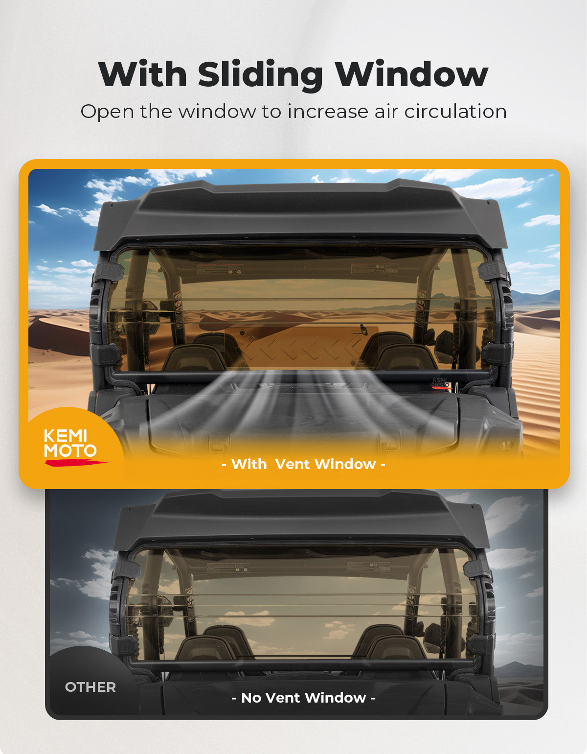 Tinted Rear Windshield w/Sliding Window for 2023+ CFMOTO ZForce 950 Sport | 800 Trail