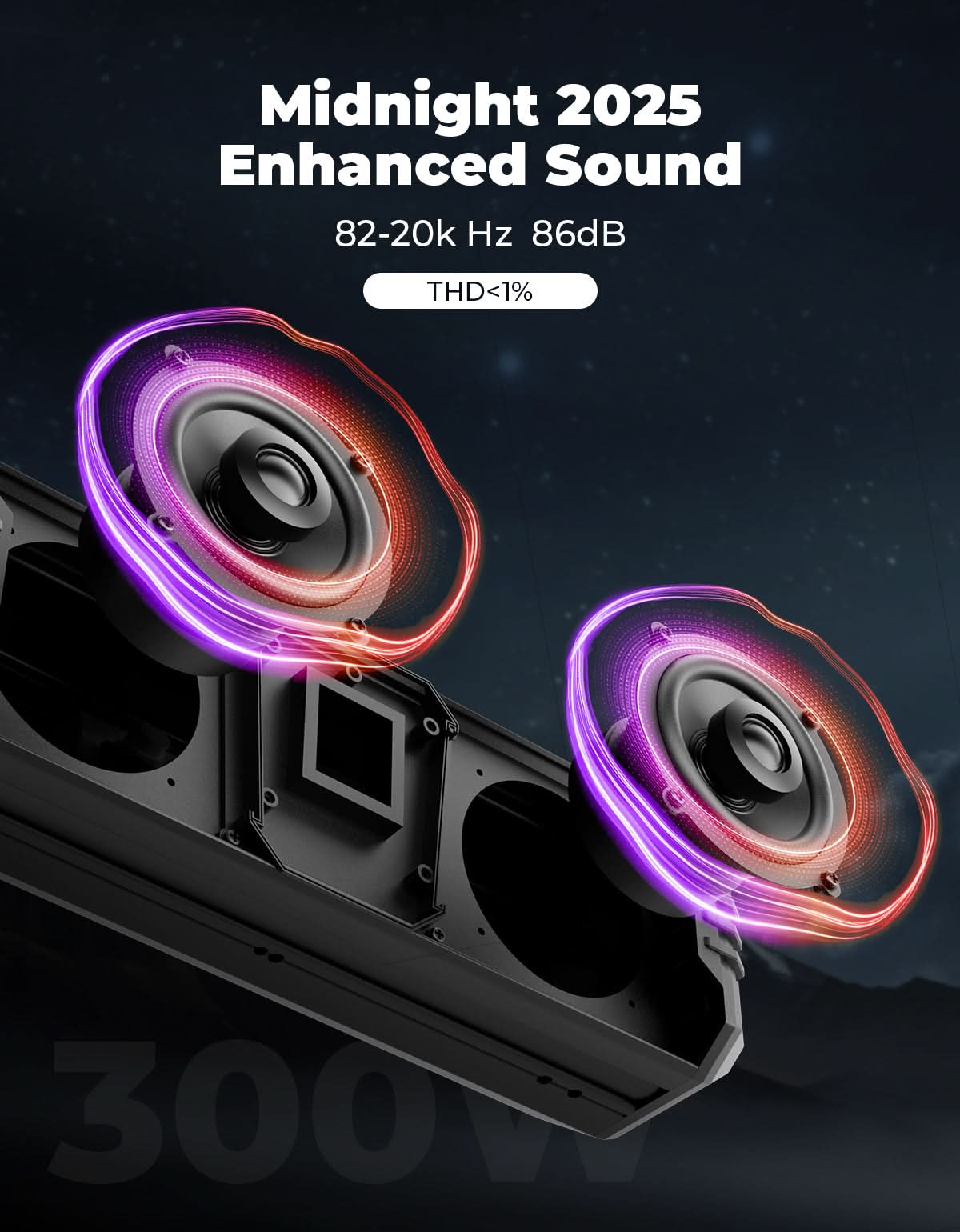 Midnight 40 Gen1.5 Metal 16" Bluetooth Sound Bar –2026 Compact RGB UTV Speaker for Golf Cart, ATV, Polaris RZR – fits...