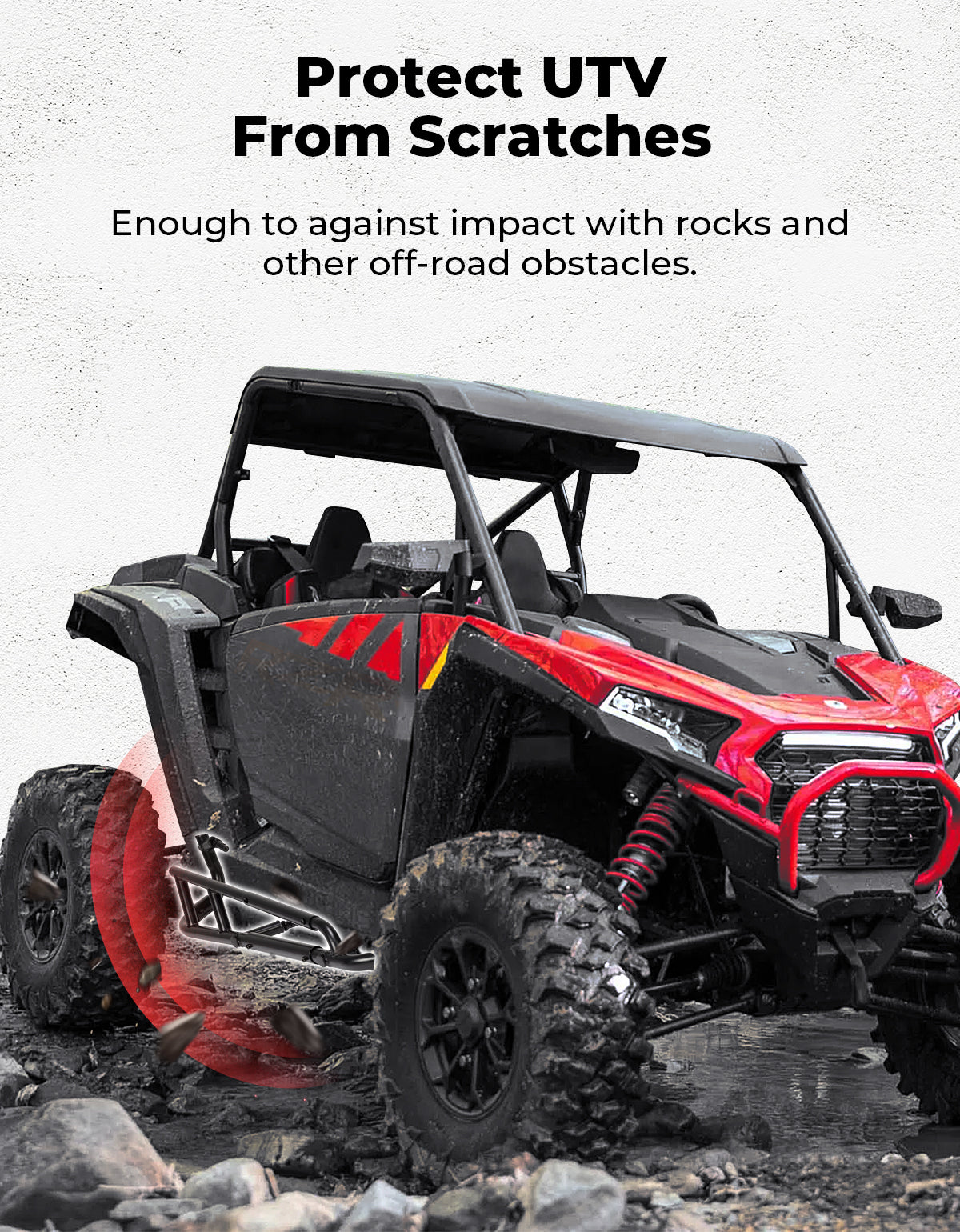 Heavy Duty Steel Nerf Bars Rock Sliders for Polaris RZR XP 1000/ XP 4 1000 2024-2025, 2-Seat – fits Polaris RZR XP 4 1000...