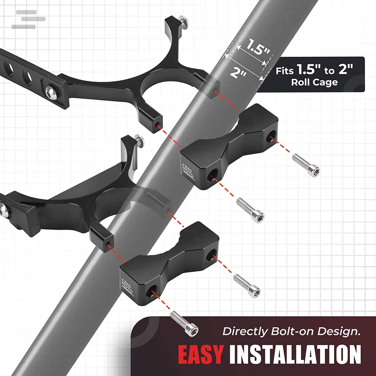 UTV Fire Extinguisher Holder Fit Polaris RZR, Can Am X3, Kawasaki Teryx – fits Polaris RZR (view 3)