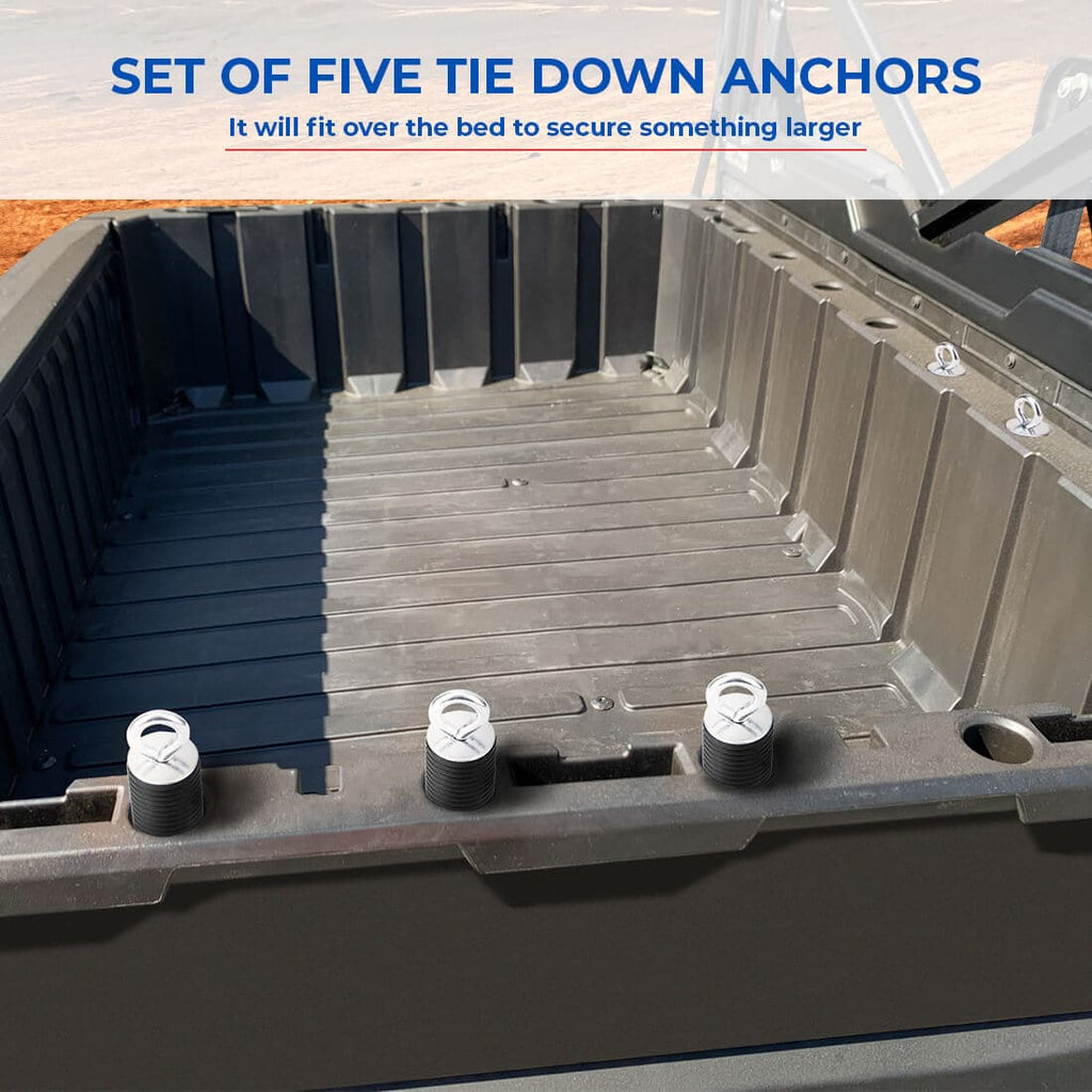 2" Tie Down Anchors & Under Seat Storage Box for Polaris Ranger 1000 XP