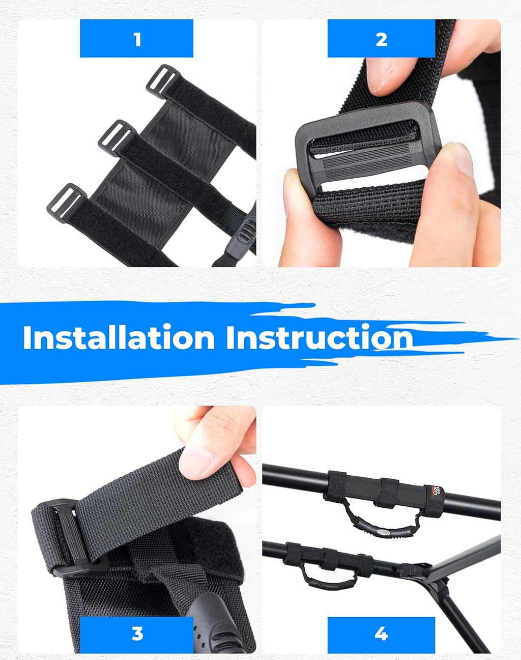 UTV Grab Handles for 1.5-2 inch Round Bar Cage (4 Packs)