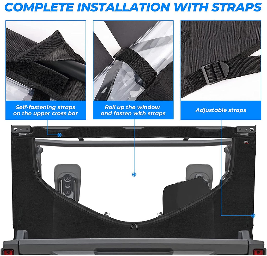 Fabric Rear Window w/Zipper for Honda Pioneer 1000-5 (2016-2025)