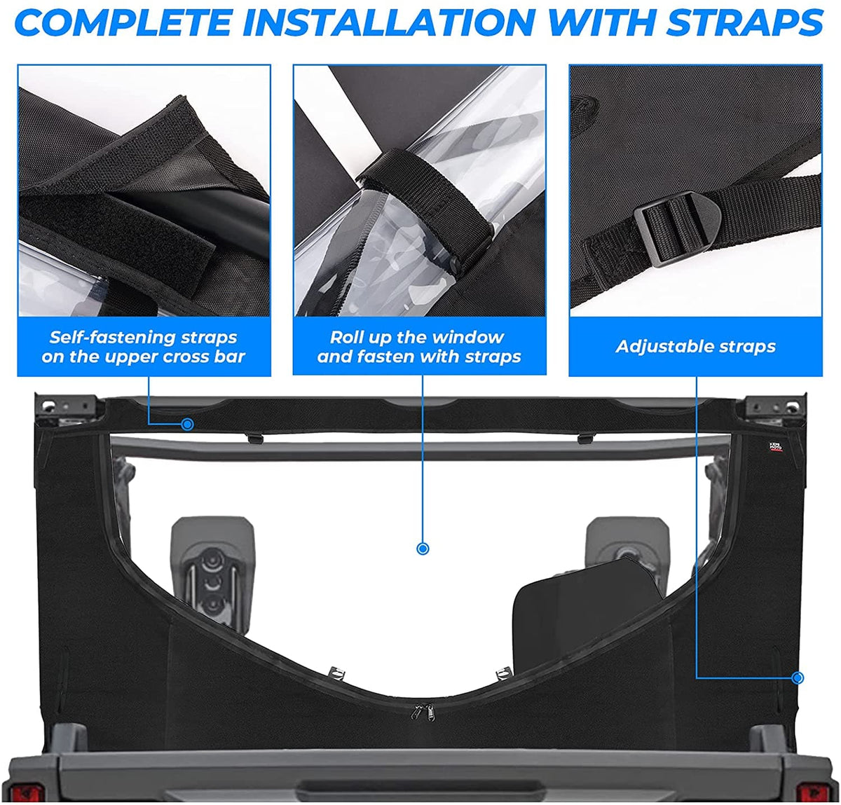 Fabric Rear Window w/Zipper for Honda Pioneer 1000-5 (2016-2025)