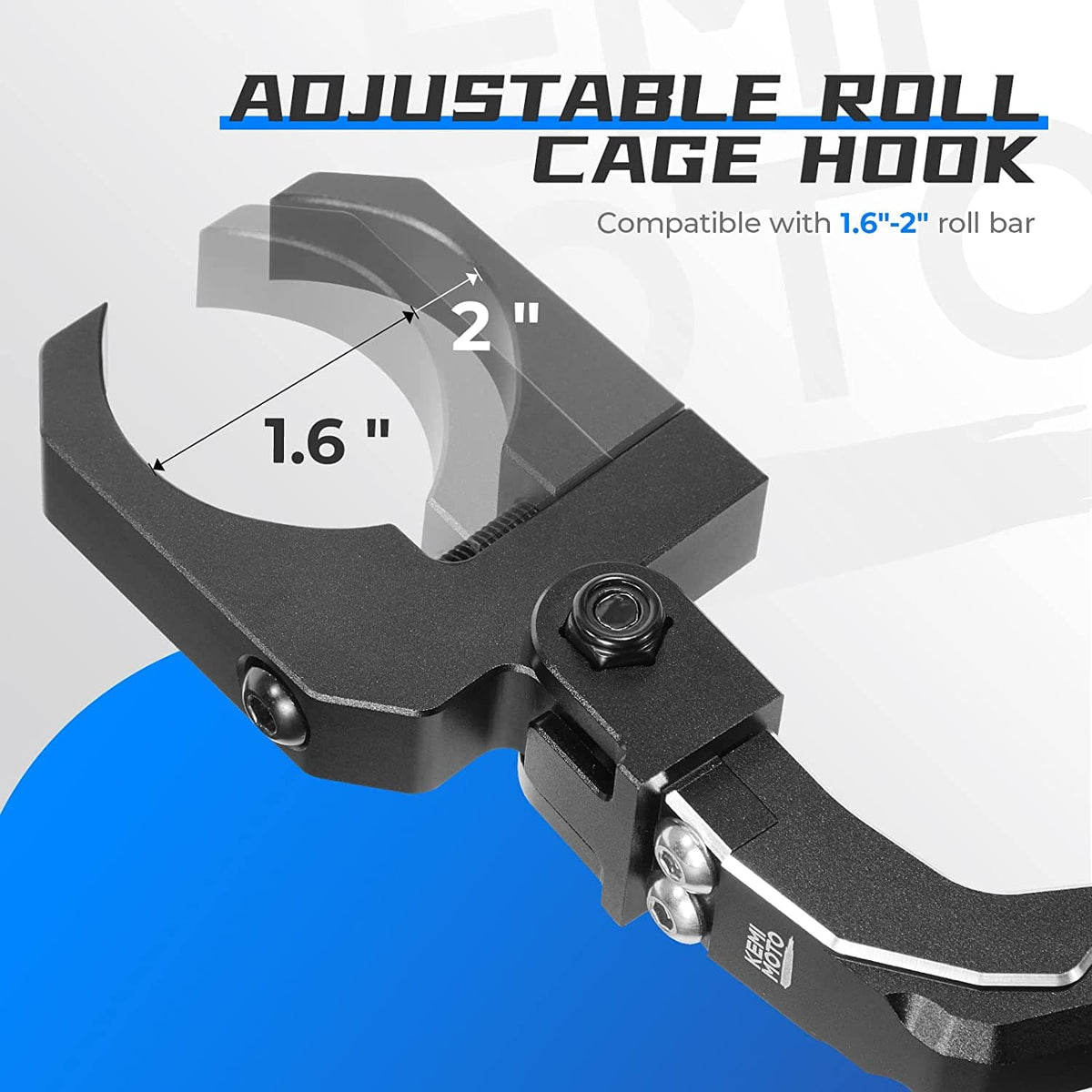 UTV Roll Cage Helmet Hook fit 1.6"-2" Roll Bar for Polaris, Can-Am, Kawasaki