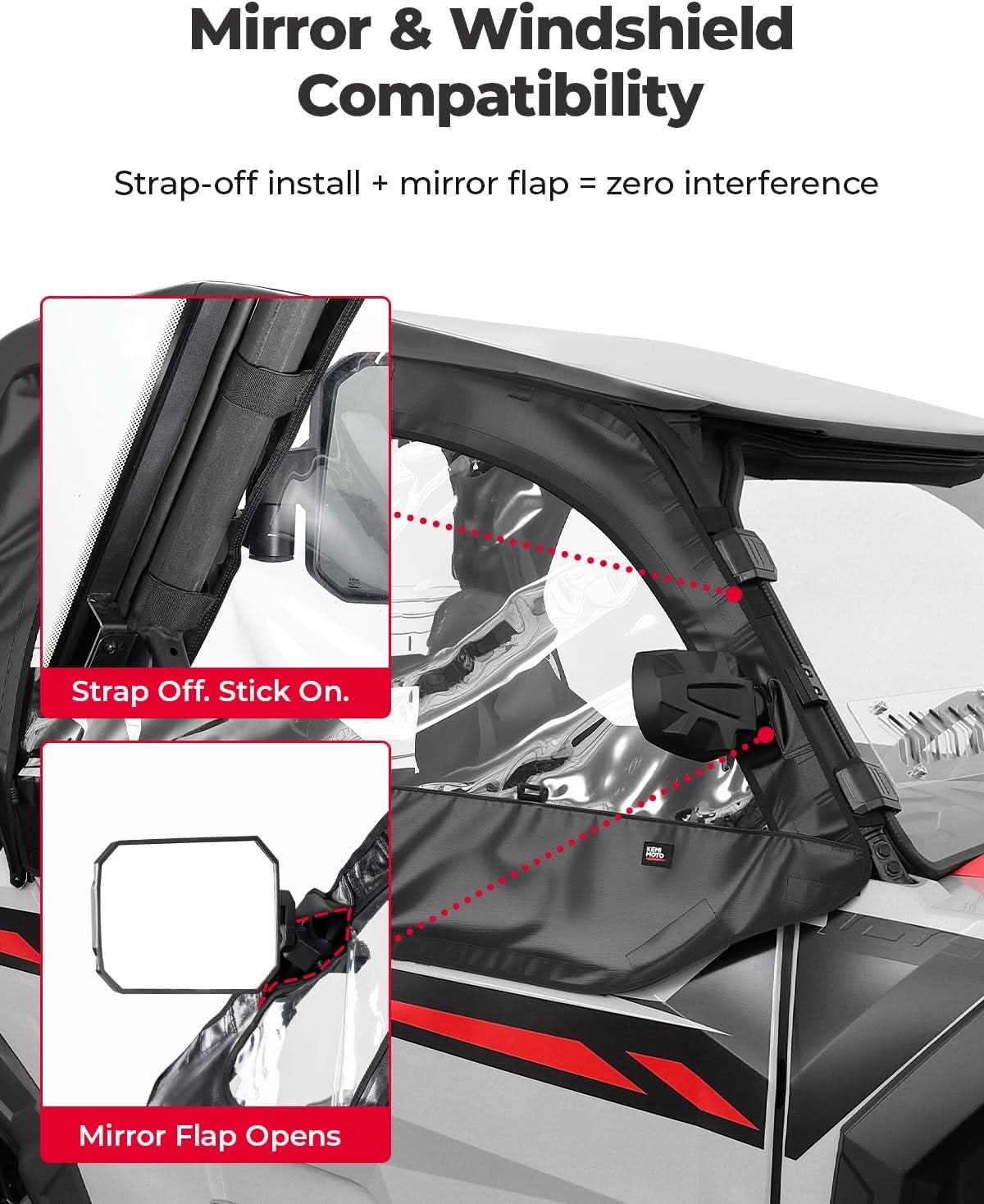 UTV Soft Upper Doors Compatible with Polaris General 1000 / XP 1000 – fits Polaris General XP 1000 (view 4)