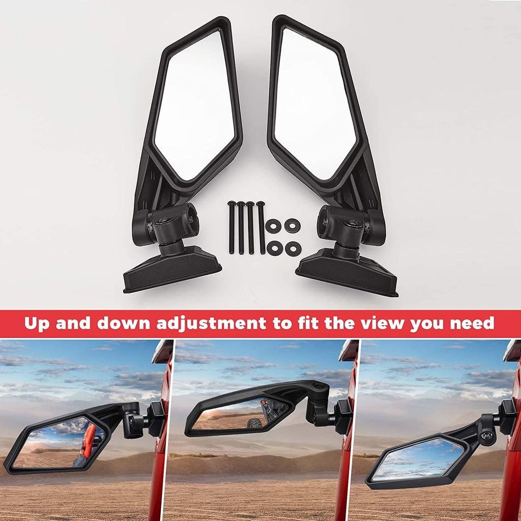 1 Pair Side View Mirrors 360° Adjustment for Can Am Maverick X3