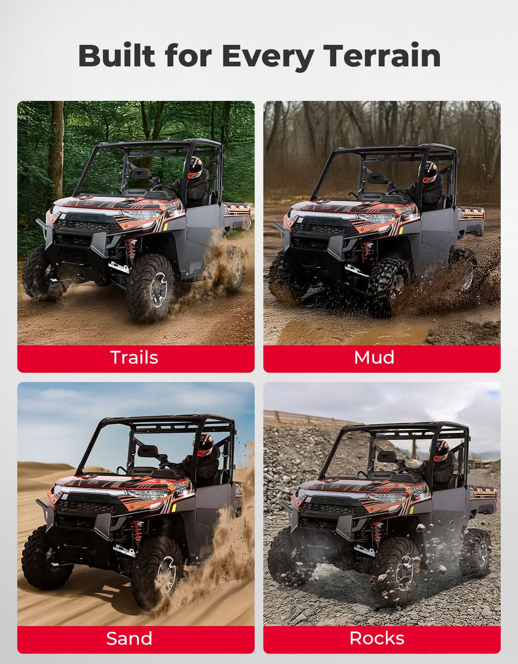 UTV Aluminum Half Doors for Ranger XP 1000 2018-2026 – fits Polaris Ranger XP 1000 (view 5)