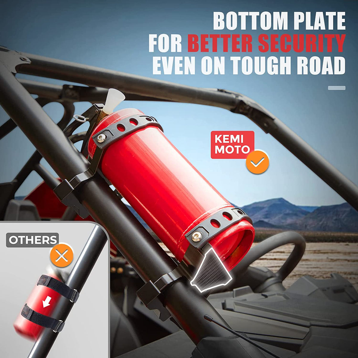 UTV Fire Extinguisher Holder Fit Polaris RZR, Can Am X3, Kawasaki Teryx – fits Polaris RZR (view 4)