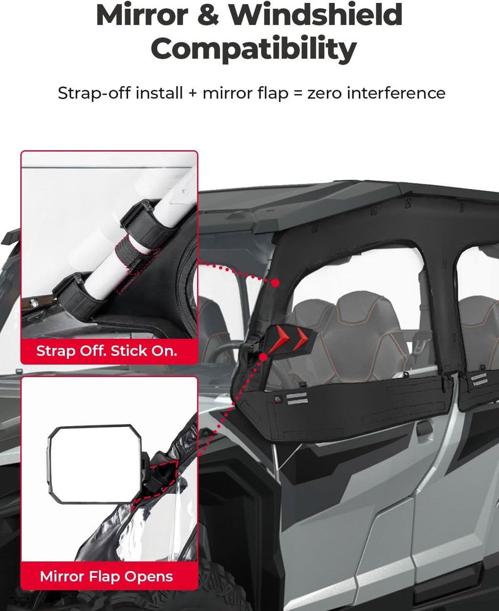 Upgraded Soft Upper Doors for Polaris General 4 1000 / XP 4 1000 – fits Polaris General 4 1000 (view 4)