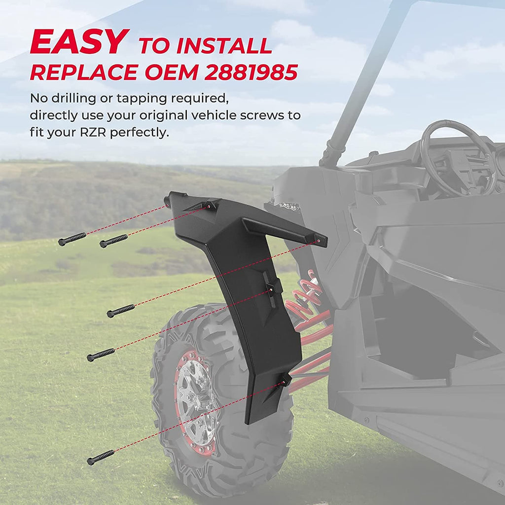 Extended Front Full Mud Flaps 2PCS for Polaris RZR XP 1000 / TURBO