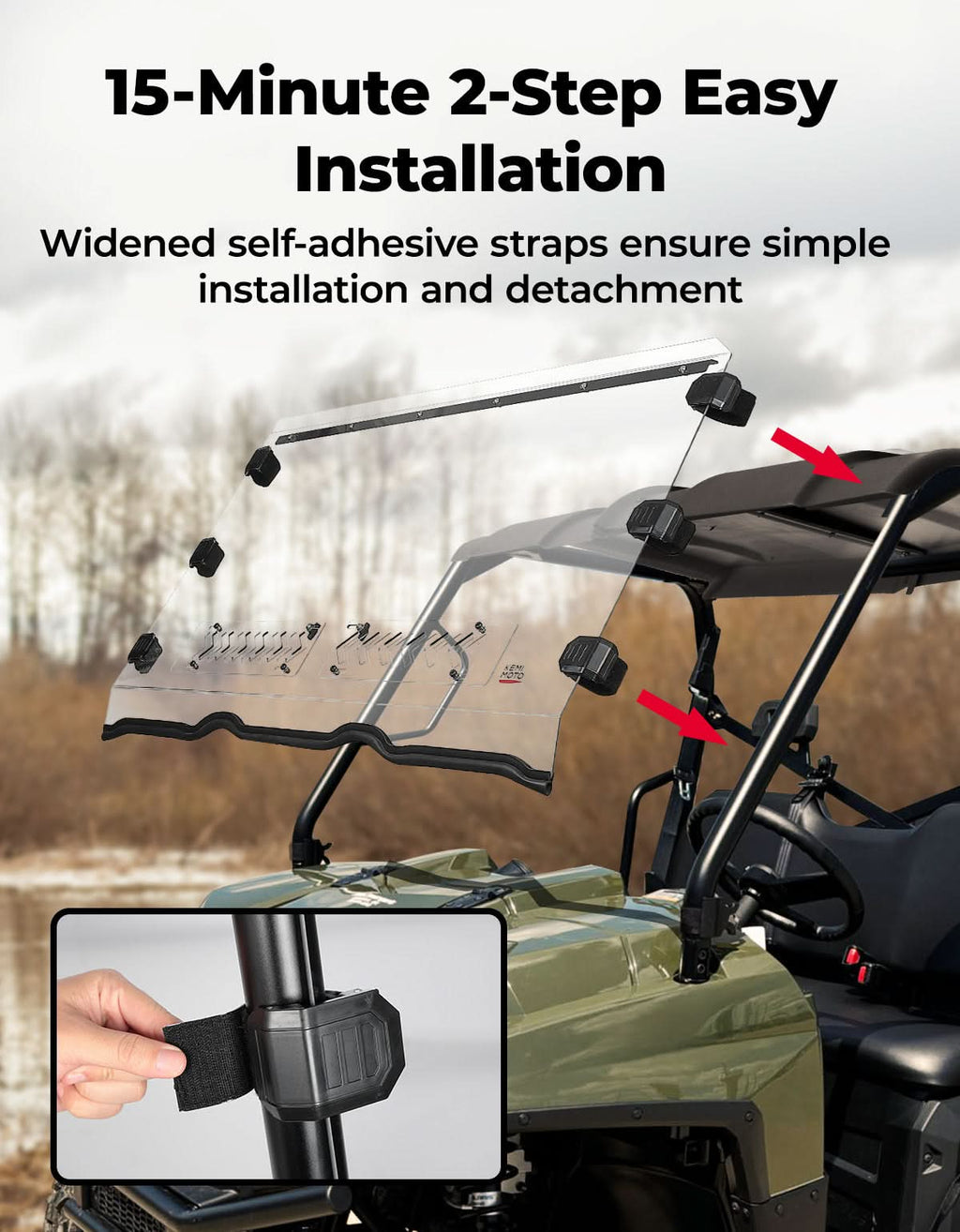 Front Vented Windshield for Polaris Ranger 800/XP 800/Crew (Not Fit Midsize) – fits Polaris Ranger Crew 800 (view 6)
