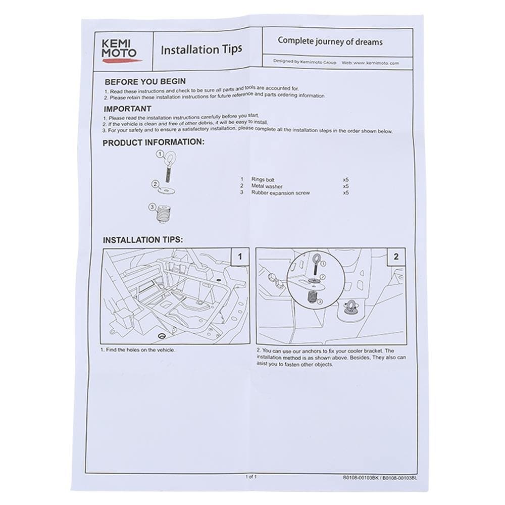 Tie Down Anchors for Polaris RZR / Sportsman / ACE