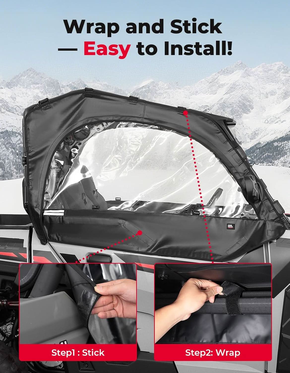 UTV Soft Upper Doors Compatible with Polaris General 1000 / XP 1000 – fits Polaris General 1000 (view 5)