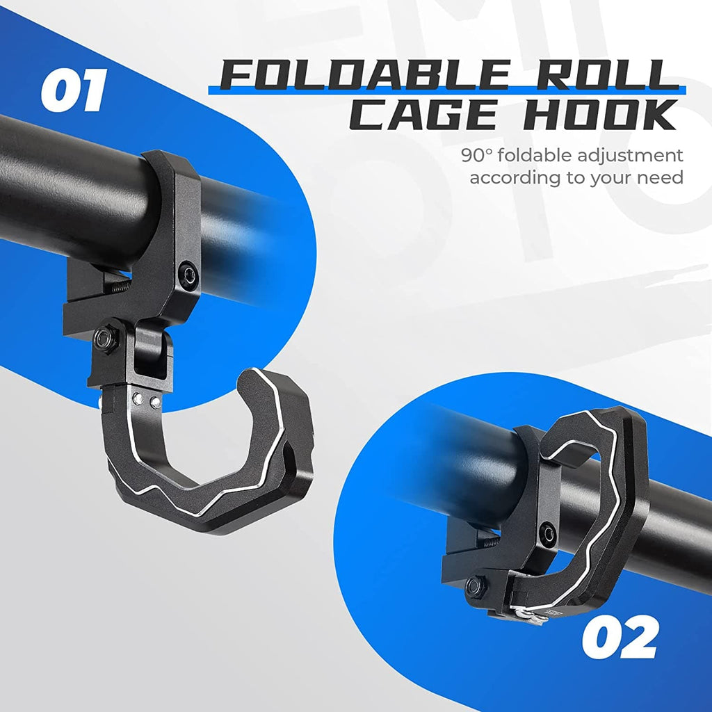 UTV Roll Cage Helmet Hook fit 1.6"-2" Roll Bar for Polaris, Can-Am, Kawasaki