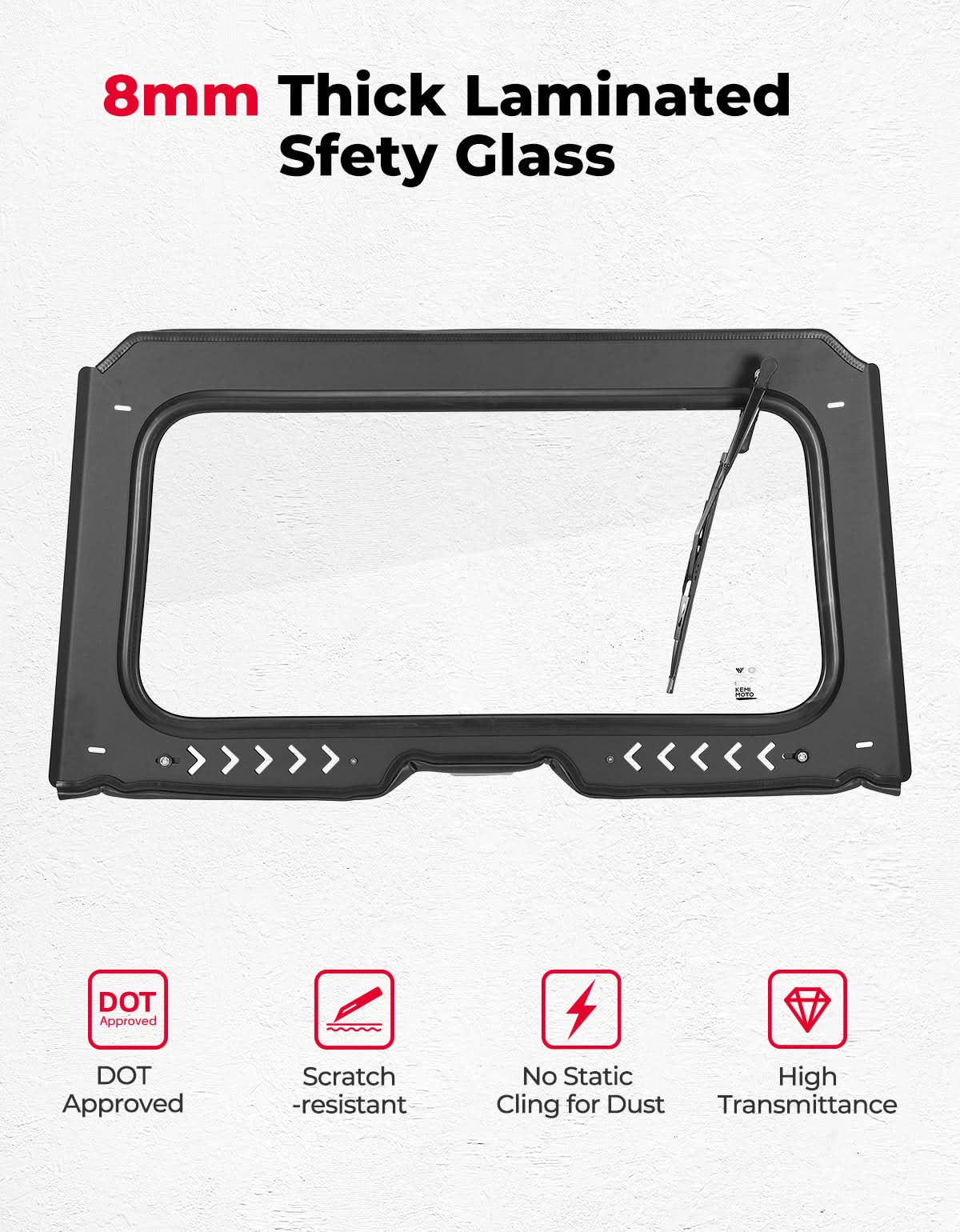 8MM Glass Windshield with Wiper for Honda Talon 1000 – fits Honda Talon 1000X (view 5)