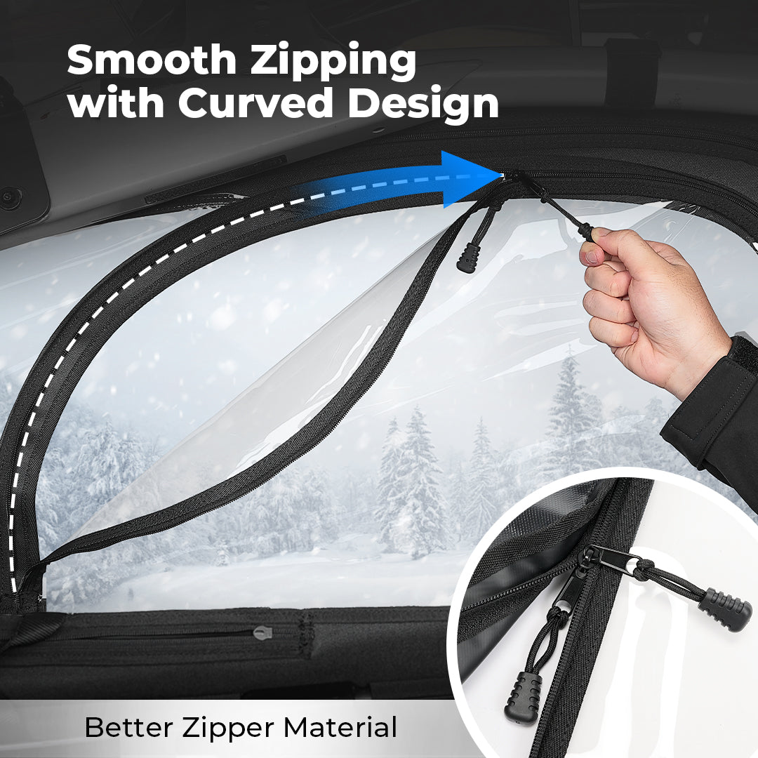 UTV Soft Upper Door Cab Enclosure Set for Polaris RZR XP 1000 / Turbo 2014-2023 – fits Polaris RZR Trail S 1000