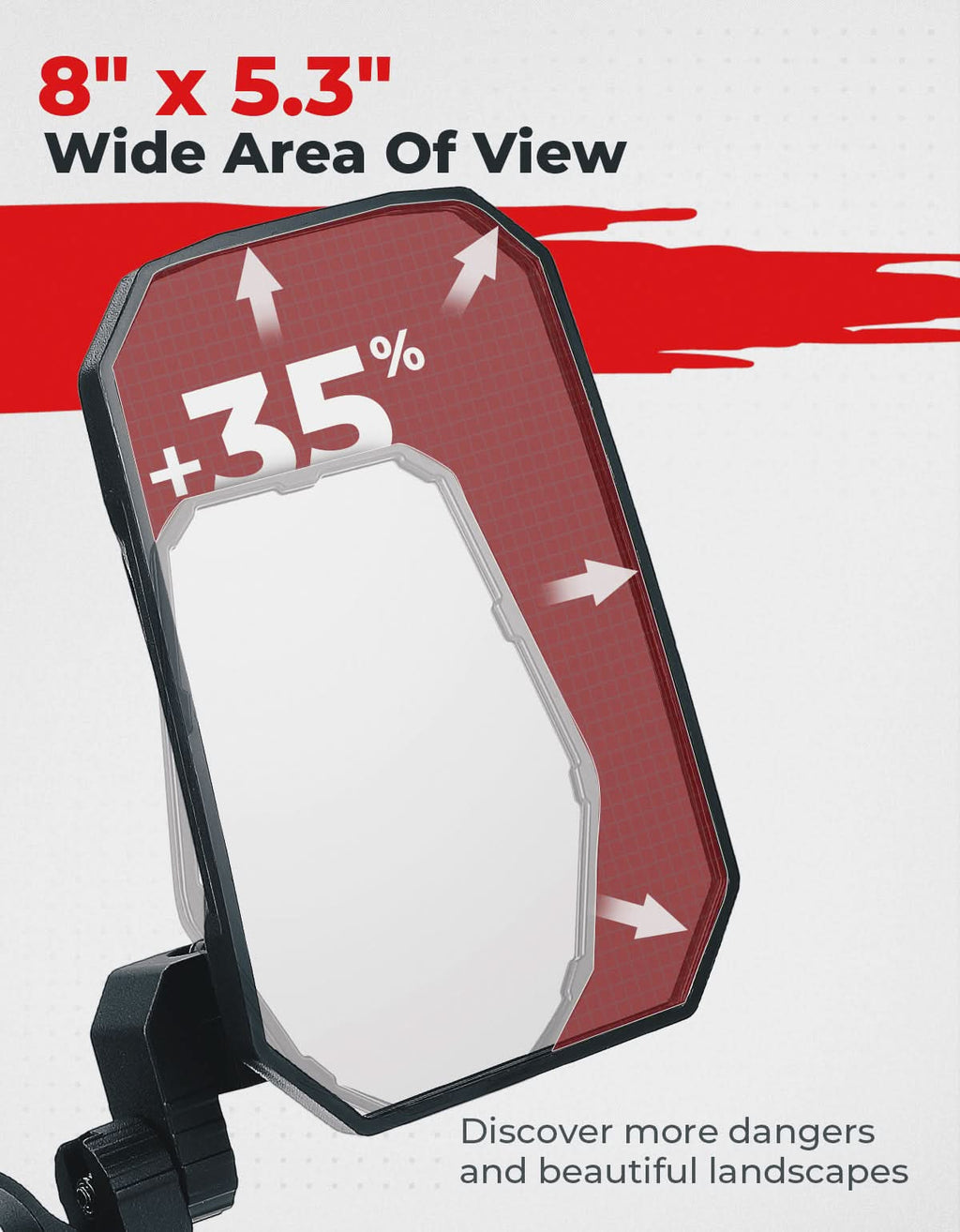 UTV Aluminum Side Mirrors for Polaris RZR/Can Am X3/Pioneer/Talon/Teryx/CFMOTO – fits Polaris RZR (view 4)