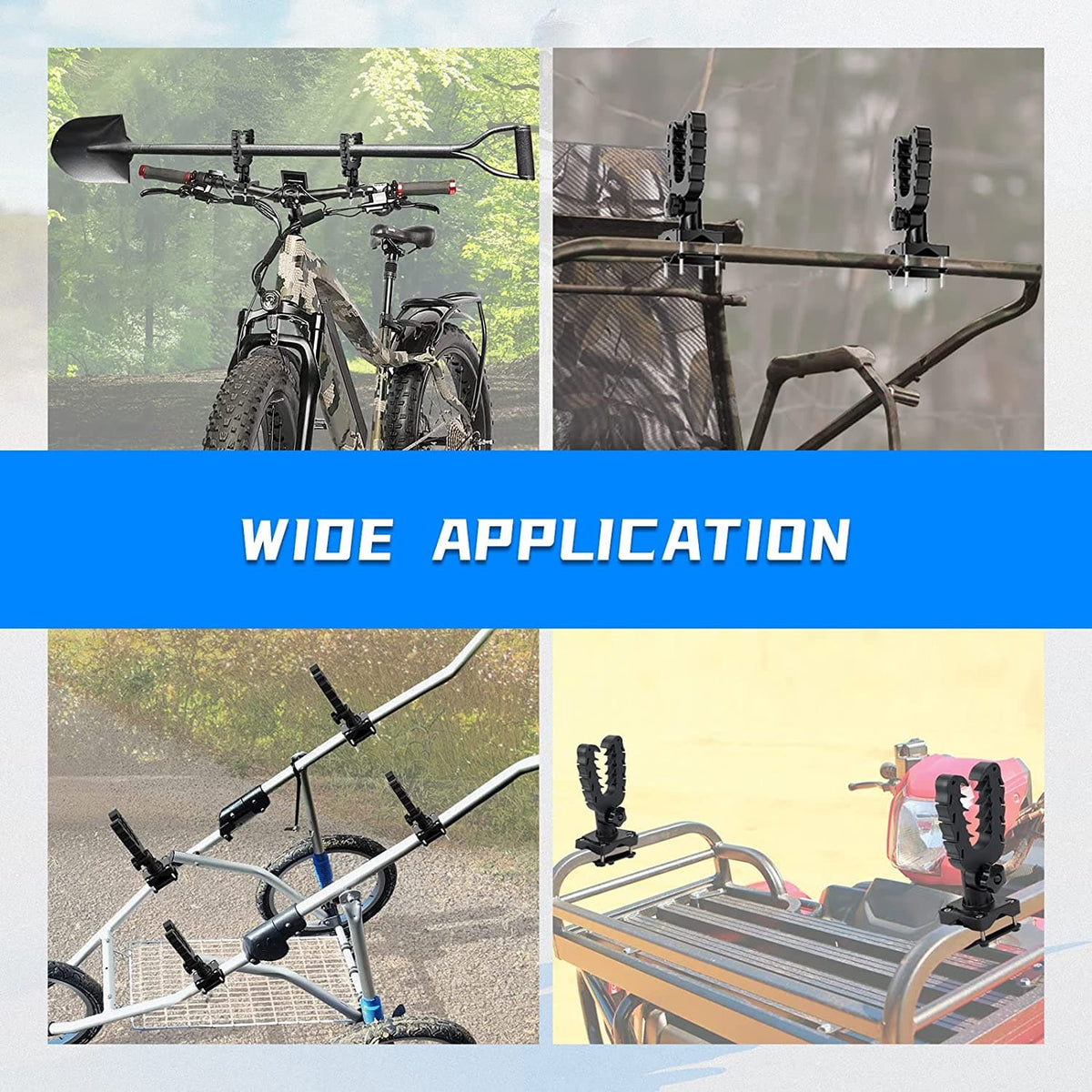 ATV Gun Holder Bow Rack Grips with Rubber Straps for Hunting
