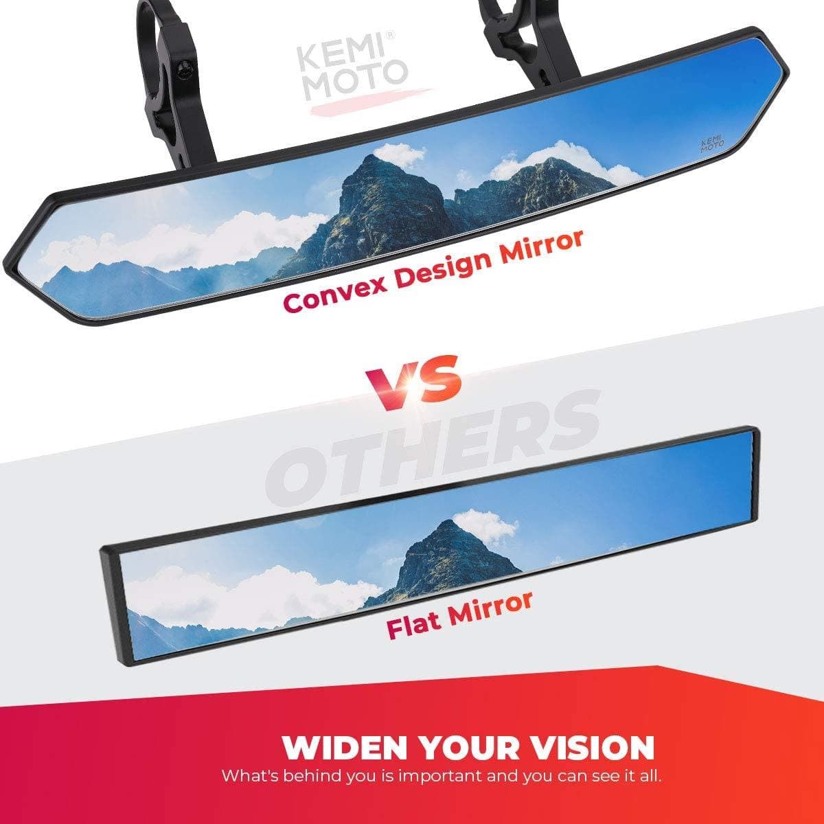Rear View Mirror 1.65''-2'' for Maverick X3/ RZR/ Pioneer/ Talon/ Kawasaki