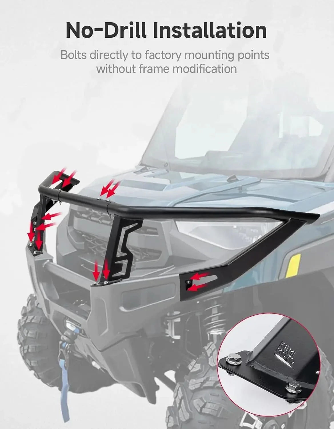 Front Upper Bumper Brush Guard, Rigid Steel for Polaris Ranger XP 1000 2025-2026 – fits Polaris Ranger XP 1000 (view 5)
