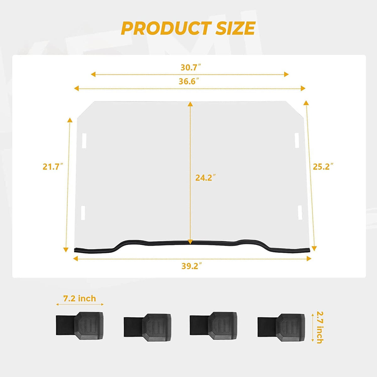 Front Full Windshield for Polaris 1000 / XP 1000 / 4 1000 2014-2020