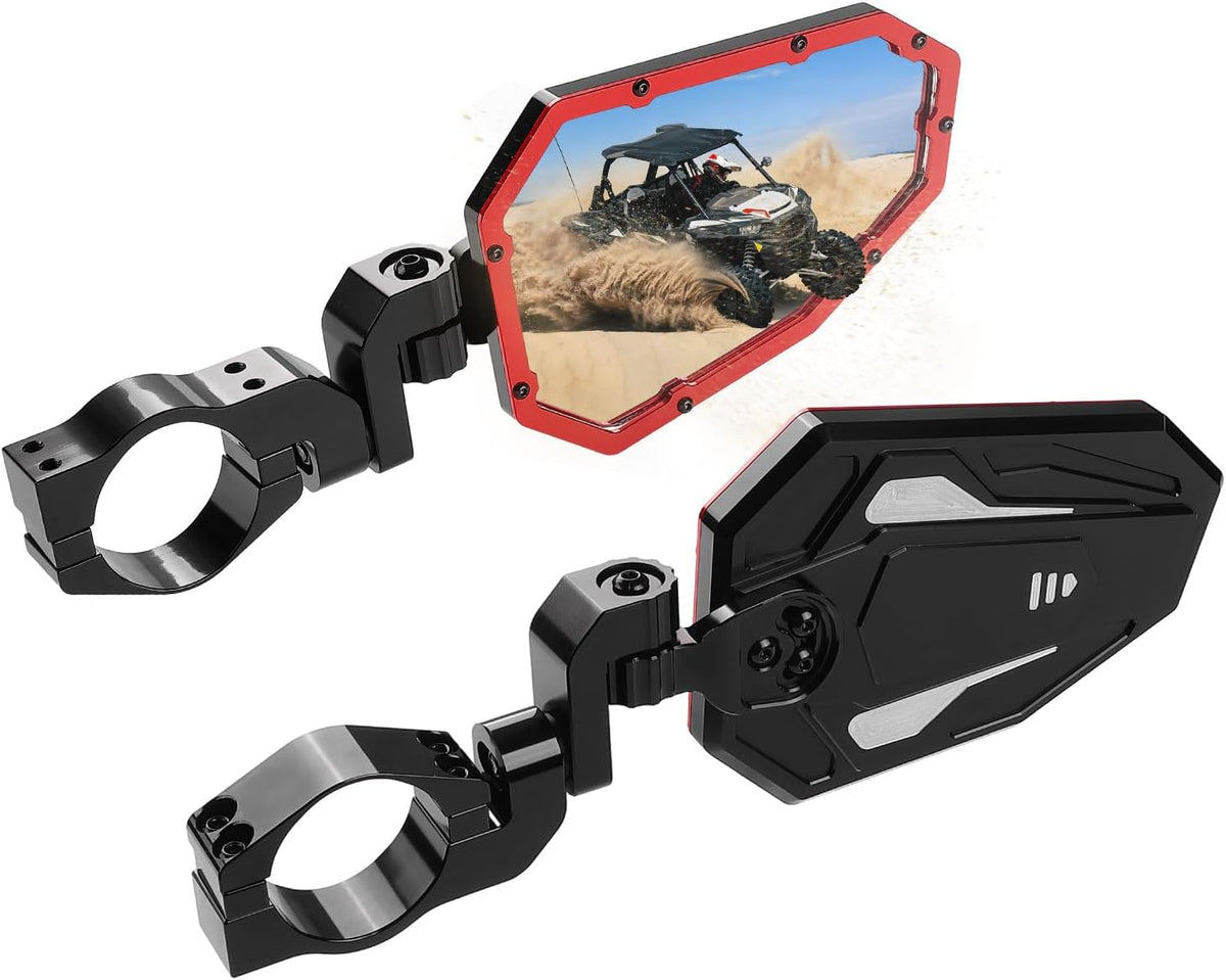UTV Rear View Side Mirrors for Can Am Maverick X3/ RZR w/ 1.75"-2" roll bar (1 pair)